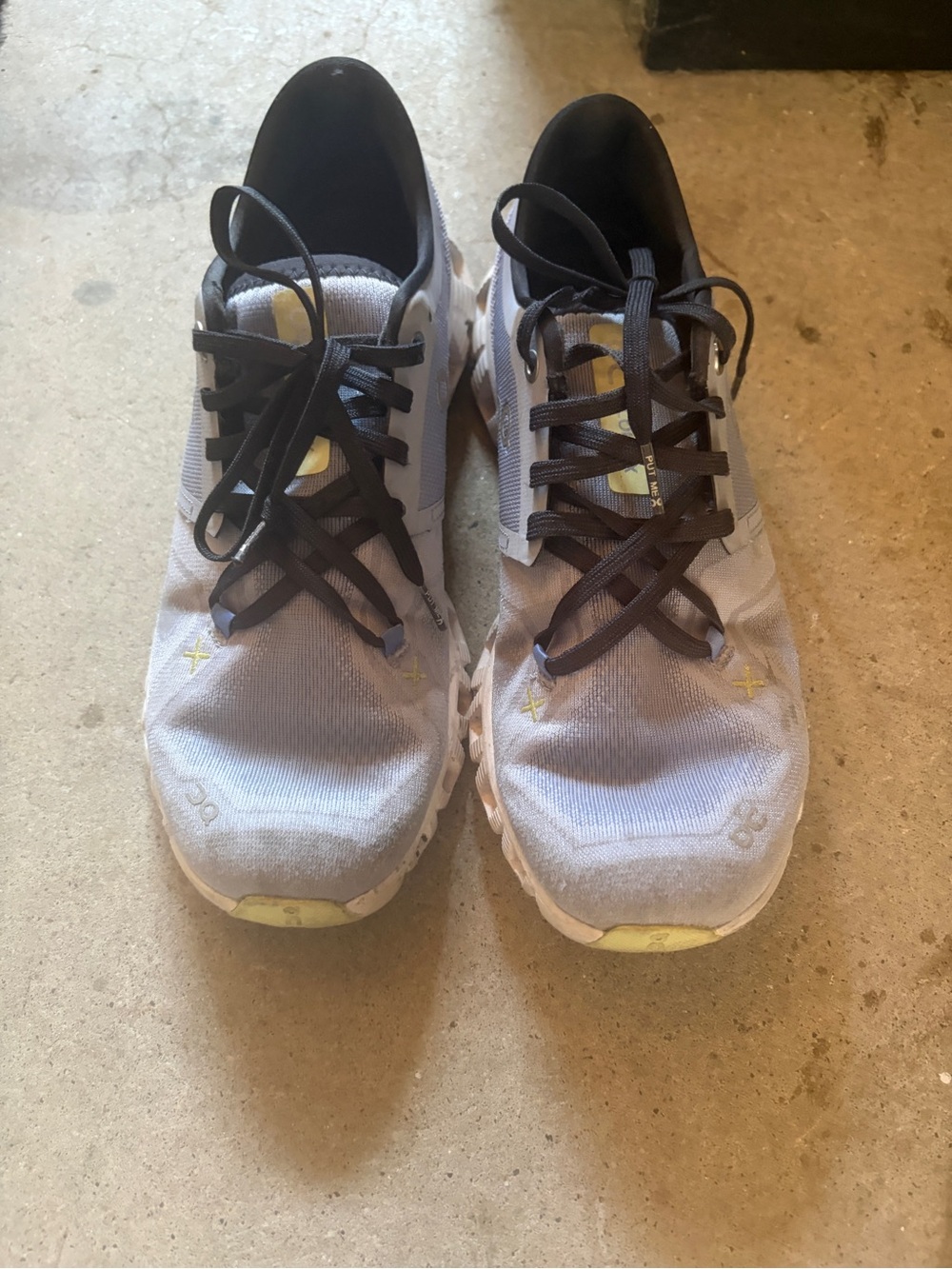 Women's Knit Lace-Up Sneakers in Light Gray with Black Laces